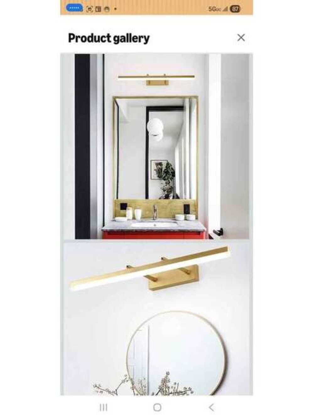 Modern Gold LED Vanity Light – Bathroom Mirror Light – NEW